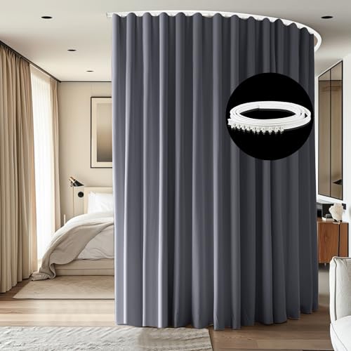 Room Divider Ceiling Mounted Curtains Track Sets Extra Wide Blackout Curtain Flexible Tracks for Bedroom Privacy Partition Separator