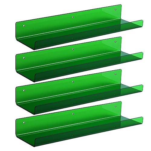 4 Pcs 15" Acrylic Shelves for Wall Decor and Display (4 Count)