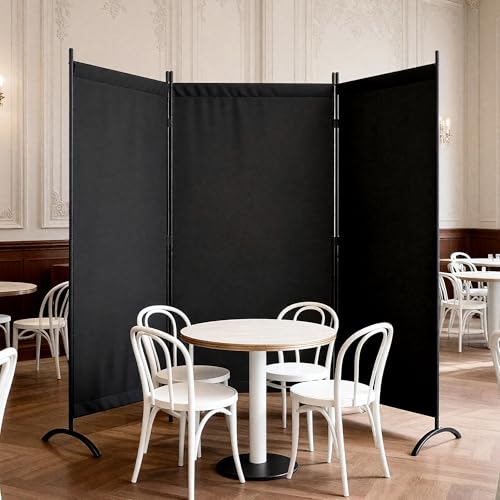 Room Divider 3 Panel Room Dividers and Folding Privacy Screens with 4 Curved Metal Feet Partition Wall Divider