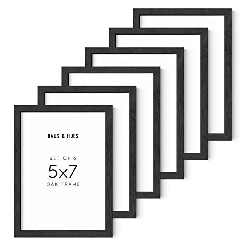 5x7 Black Oak Frame Set of 6 (6 Count)