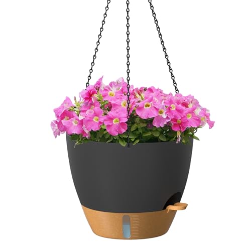 12 Inch Large Self Watering Hanging Planters for Indoor Outdoor Plants