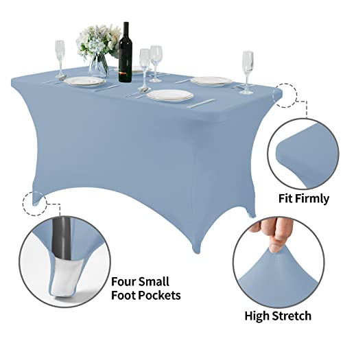 Spandex Table Cover for 4FT or 6ft or 8ft Table Universal Fitted Stretch Tablecloth for Party