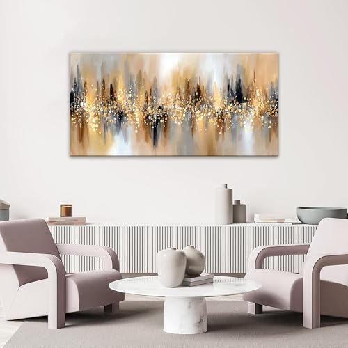 Modern Gold Abstract Wall Art For Living Room Prints 24x48 ln