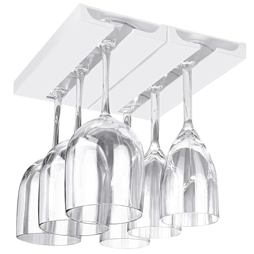 2 Pcs Wine Glass Holder Under Shelf or Cabinet Punch (2 Count)