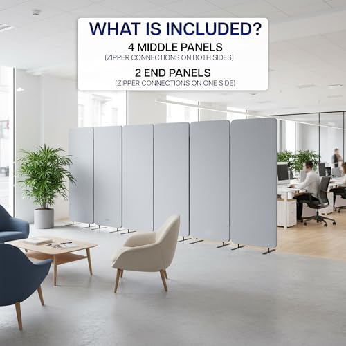 Freestanding 145 x 66 inch Privacy Panel System (6 Count)