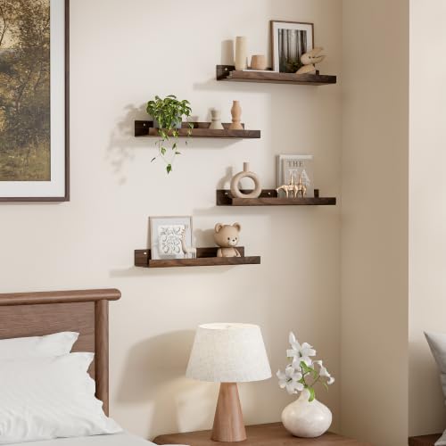 4 Pcs 15" Acrylic Shelves for Wall Decor and Display (4 Count)