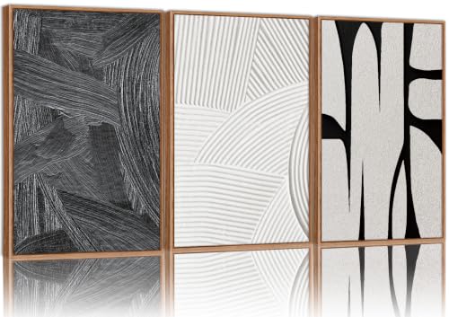 Black and White Framed Canvas Wall Art Set
