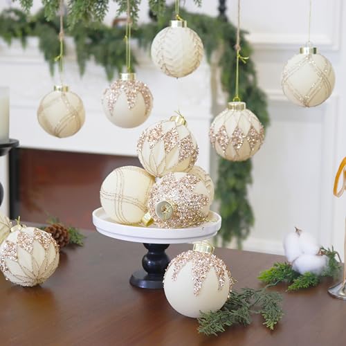3.15IN Velvet Ornaments for Christmas Tree (12 Count)