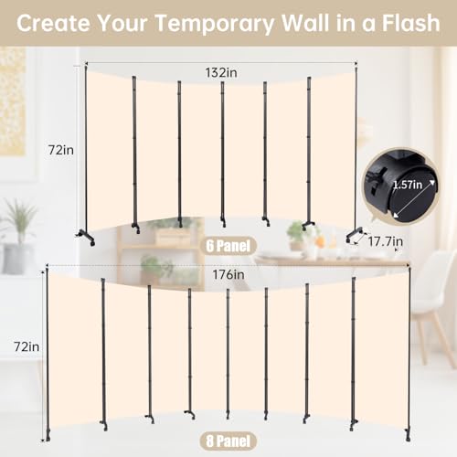 Room Divider Large 6 Panel Privacy Screen