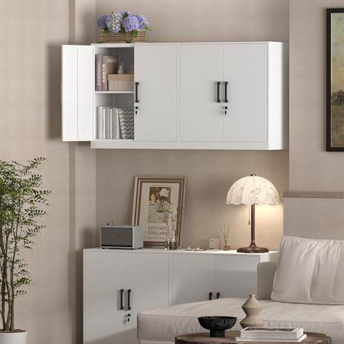 Wall Cabinet Metal Storage Cabinet with 2 Doors