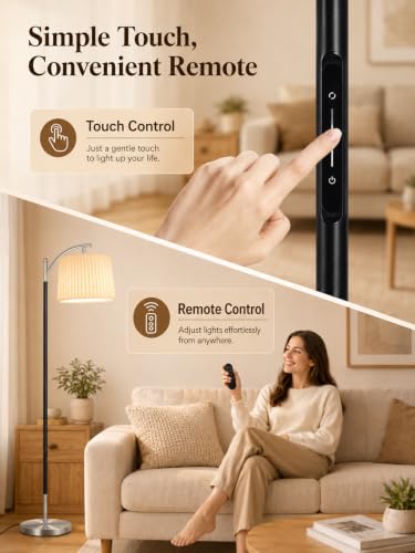 Floor Lamp with Remote for Living Room