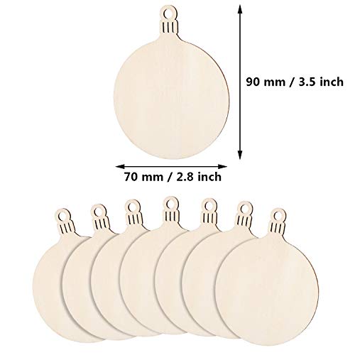 100 Pcs Christmas Wooden Ornaments Unfinished Wood Slices