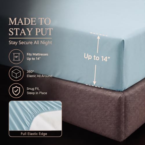 Queen Comforter Set Light Blue (7 Count)