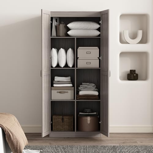 Cornelia Modern Tall Storage Cabinet with Doors and Adjustable Shelves 1.0