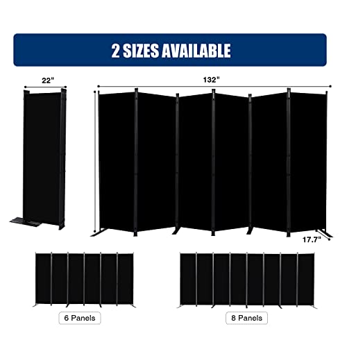 6 Panel Wide Room Divider Wall Screen for Room Separation