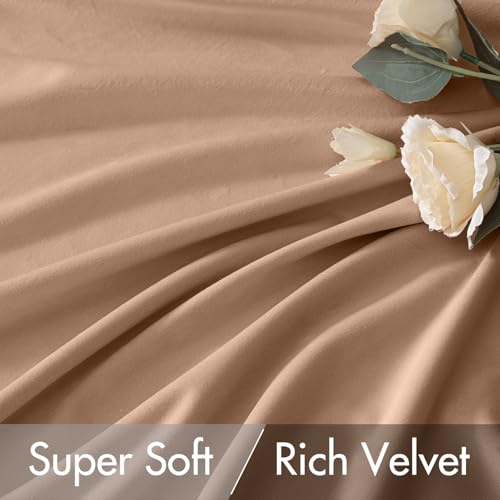 Blush Beige Velvet Pinch Pleat Blackout Curtains W52 X L96 Inches (2 Count)