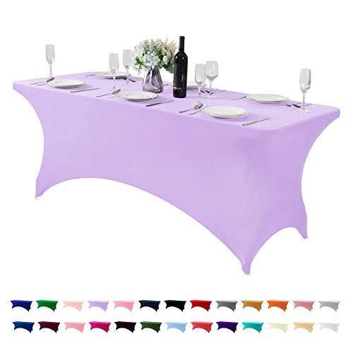 Spandex Table Cover for 6Ft or 4fT or 8ft Table Universal Fitted Stretch Tablecloth for Party