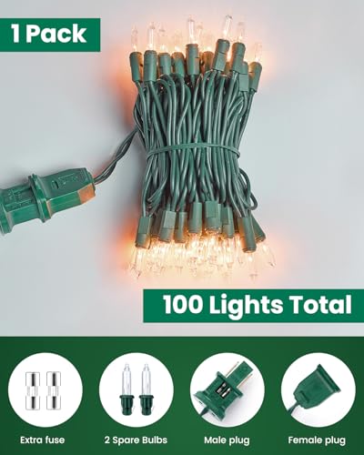 Clear Christmas Lights 200 Count 40 Feet Bulb Mini Light (53 Foot)