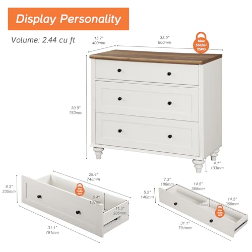 Dresser for Bedroom with 3 Drawers