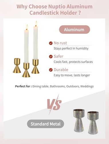 Taper Candle Holders Gold (4 Count)