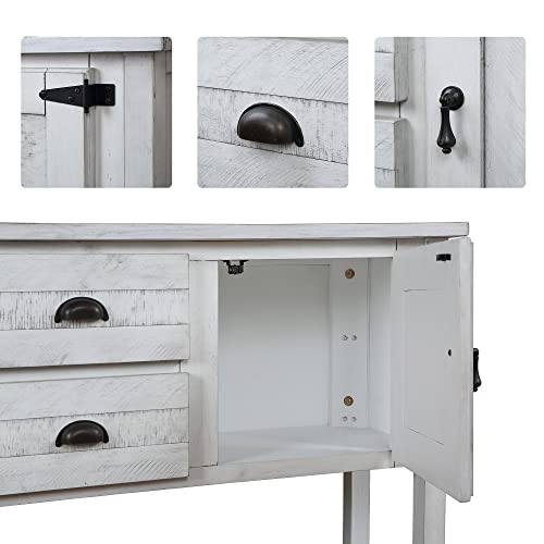 Solid Wood Console Table for Entryway Sofa Table with Drawers
