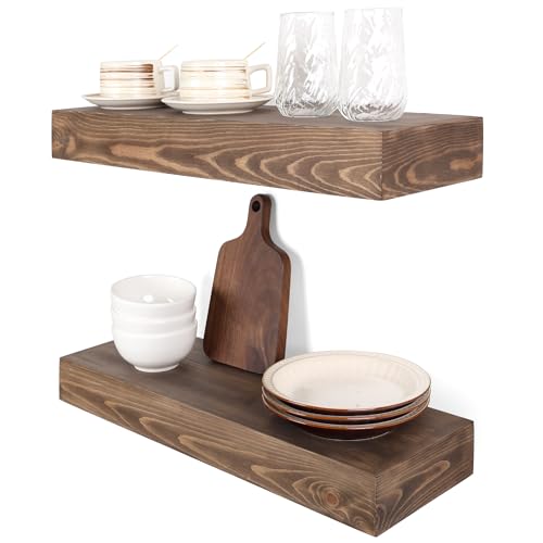 Floating Shelves 3 inch Thick for Wall Set of 2 (2 Count)