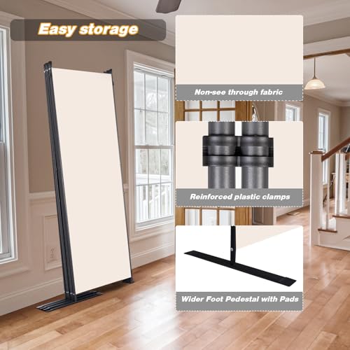 Room Divider 8 Panel Folding Privacy Screens with Wider Feet