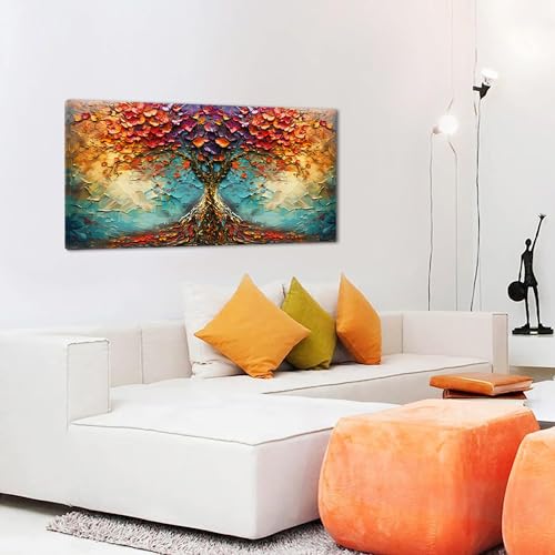 Beautiful Colorful Tree Amazing Art Plants Wall Art Decor Artwork for Living Room