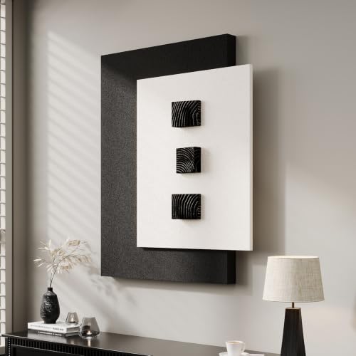 Modern Black and White 3D Wall Art for Living Room