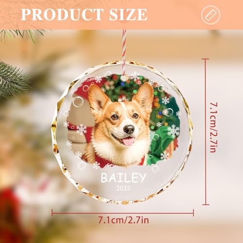 Personalized Dog Cat Ornaments with Photo Text