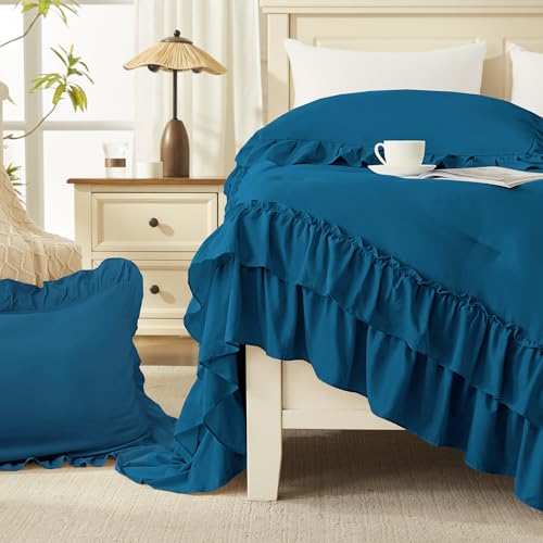 Teal Ruffle California King Comforter Set