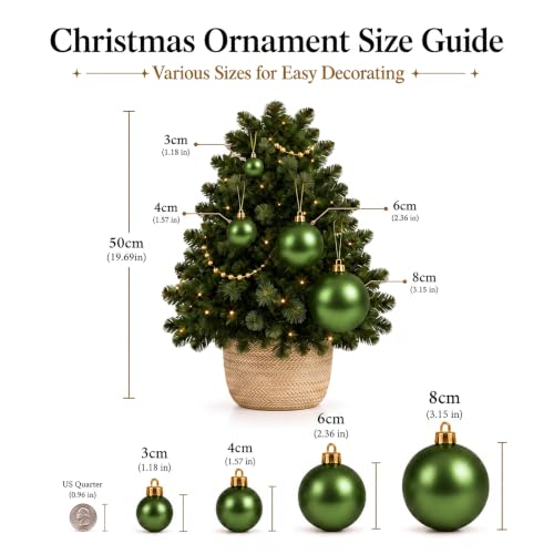 24ct Green Christmas Ball Ornaments for Tree Decorations (24 Count)