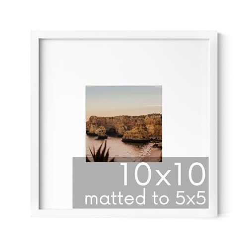 10x10 White Metal Frame Matted to 5x5