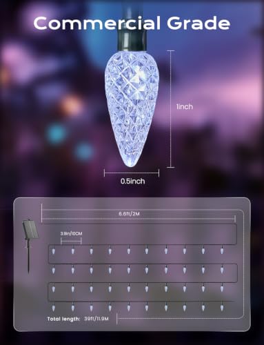 Solar Operated C6 Strawberry String Lights