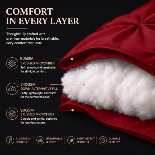 Queen Comforter Set Dark Red