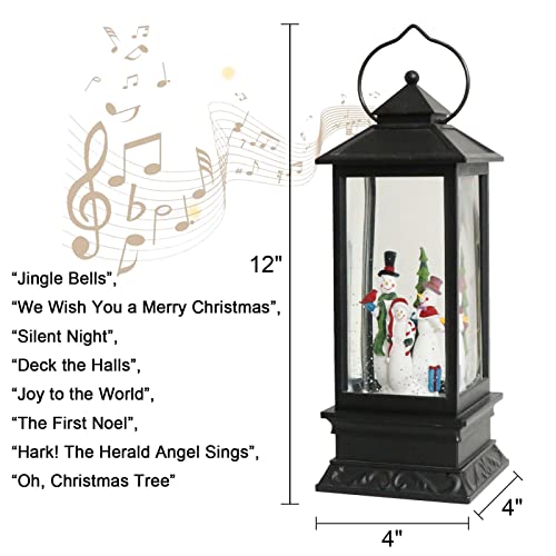 Snowman Singing Snow Globe Lantern with 6 Hour Timer
