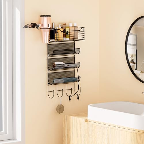 4 Tier Hair Tool Organizer Wall Mount (6 Count)