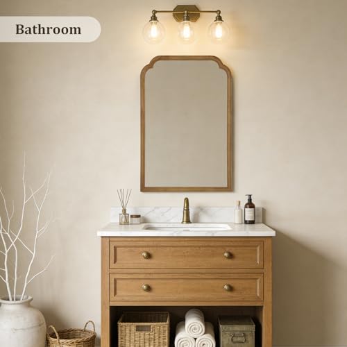 24" x 36" Natural Wood Mirror for Wall Mounted