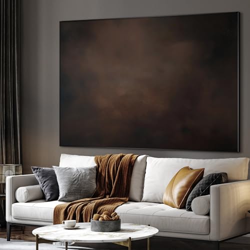 60"x72" Extra Large Framed Wall Art Dark Brown Abstract Moody Illustration for Home Living Room Bedroom Decor