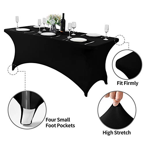 2Pack Spandex Table Cover for 6Ft or 4fT or 8ft Table Universal Fitted Stretch Tablecloth for Party (2 Count)