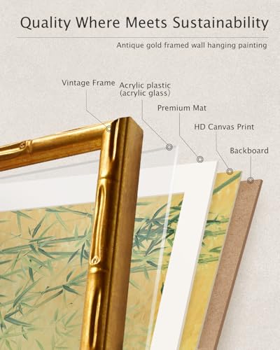 Gold Bamboo Framed Wall Art