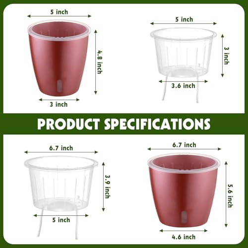 Self Watering Pots for Indoor Plants (6 Count)