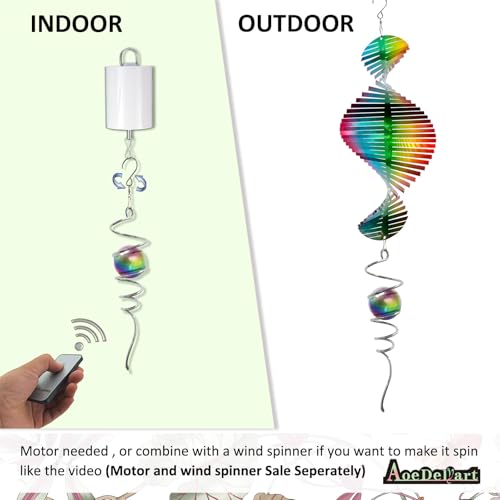 Multi Color Wind Spinner Tail Gazing Ball Spiral Decorative Wind Spinners Sun Catcher Visual Illusion Wind Spinner Stabilizer Indoor Outdoor Garden Decoration