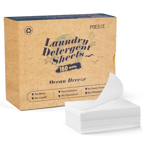 Laundry Detergent Sheets Ocean Breeze Scent 160 Count