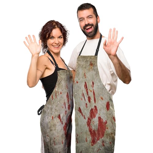 Baking Apron for Women Bloody Handprint Grungy Wall Kitchen Aprons for Men for Kitchen Cooking Restaurant BBQ Painting Crafting 27”