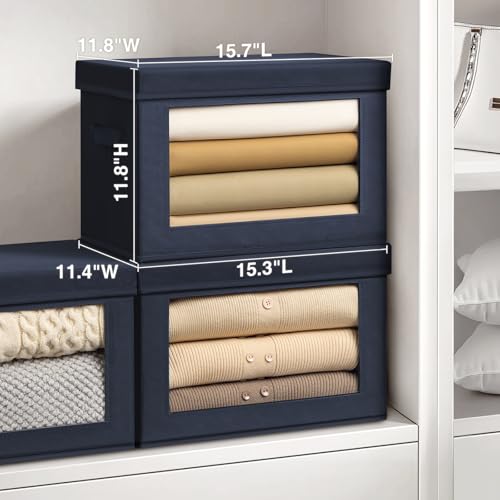 Stackable Storage Bins with Lids (5 Count)