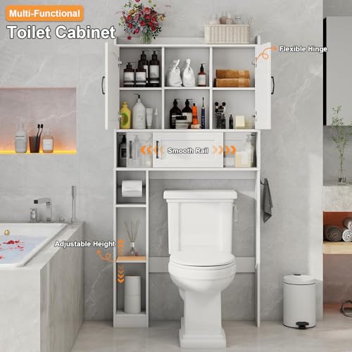 Over The Toilet Cabinet with 2 Barn Doors & Sliding Door