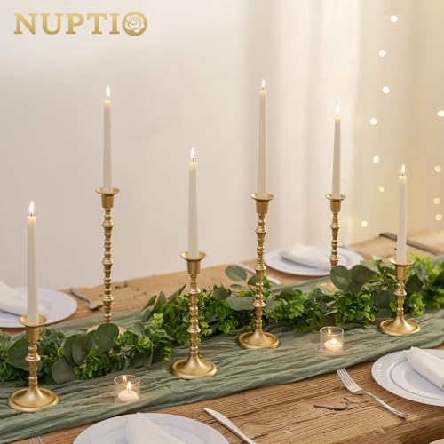Gold Candlestick Holders for Centerpiece (3 Count)