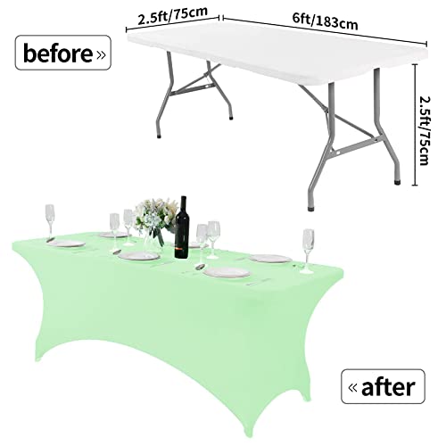 Spandex Table Cover for 6Ft or 4fT or 8ft Table Universal Fitted Stretch Tablecloth for Party