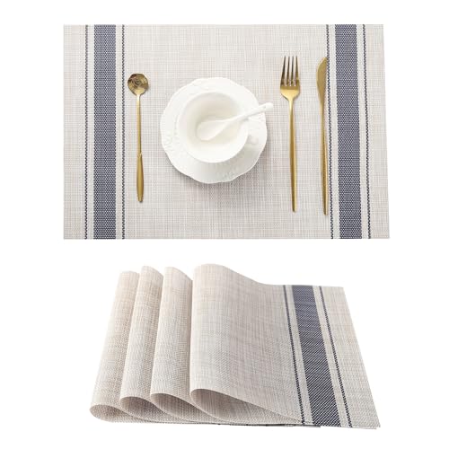 Khaki Blue Placemats (4 Count)